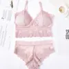 Conjunto de lingerie de renda transfronteiriço com sutiã de costas vazadas, camisola confortável de corte justo e corpete