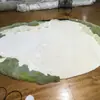 Tapete Tuftado Artesanal Personalizado Floresta e Lago da Fábrica de Origem, Tapete Artístico Irregular Estilo Natural para Sala de Estar e Quarto