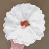 Elástico de cabelo grande e bonito com borda de flor de renda branca para mulheres, elegante, versátil, elástico de cabelo extra grande, acessório de cabelo para coque, elástico de cabelo para mulheres