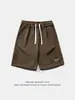 Shorts Casuales Plisados con un Diseño Tridimensional, Nuevo Estilo de Verano, Textura Retro, Corte Holgado, Bordado de Letras, Shorts Deportivos de Cinco Puntos