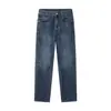 Ropa para Hombre Casa de Arce / Jeans Lavados de Denim Liso de Cinco Bolsillos con Estiramiento en Cuatro Direcciones y Bigotes de Gato 3D, Pierna Recta Ajustada Elástica