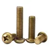 Tornillos Redondos de Latón con Cabeza de Cruz Gb818 Tornillos Mecánicos de Cabeza Plana con Cruz Accesorios M2M2.5M3M4M5M6M8