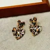 Brincos de Acrílico com Estampa de Leopardo Europeus e Americanos Moda Elegante Avant-Garde Acessórios de Moda Tendência