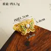 Conjunto de Colar e Anel de Borboleta Banhado a Ouro Vietnamita, Cor Esmaltada de Luxo Leve, Versátil, Cor Duradoura, Conjunto de Joias, Acessórios para Mãos