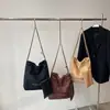 Bolso de Hombro Grande de Ante Retro Otoño/Invierno Bolso Hobo Pequeño Estilo Chanel Acolchado de Diamantes con Cadena Bolso de Hombro Único Cruzado
