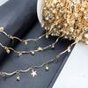 Cor preservada galvanoplastia corrente feita à mão estrela pentagonal cotovelo pingente de strass corrente solta tornozeleira pulseira material de vestuário DIY