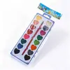 Set de Pintura Artística Infantil Transfronterizo 8 Colores 12 Colores Caja Cuadrada Grande Polvo de Pintura Sólida Semiseca Set de Pintura Acuarela