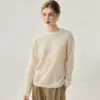Rara y lujosa mezcla de cachemir - Suéter de punto Kangbao 75% cachemir + 25% seda de morera para mujer, corte holgado y relajado, perfecto como capa base