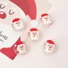Guirlanda de Natal Desenho Animado Pintada à Mão Presente Contas de Vidro Chatas DIY Pulseira Brincos Contas de Vidro Material para Acessórios