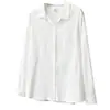 Camisa Versátil para Viajes de Hermana Gordita para Mujer Otoño Nuevo Estilo 200 Libras Estilo Básico Color Sólido Jacquard Manga Larga Camisa 1038