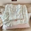 Pijama de Oso Azul para Mujer Algodón Verano Dibujos Animados Manga Corta Delgado Traje de Tres Piezas Estudiante Lindo Ropa para el Hogar Se Puede Usar Afuera