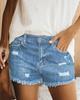 Shorts Jeans Rasgados de Moda com Franjas Slim-Fit para Mulheres - Comércio Exterior Europeu e Americano - Cadeia de Suprimentos Transfronteiriça