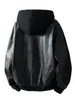 Chaqueta de Cuero Casual para Hombre Otoño 2025 Nueva con Capucha Falso Dos Piezas Chaqueta de Cuero PVC Chaqueta de Cuero para Ciclismo Motocicleta