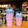 Taza de Coche de 30 oz Transfronteriza Amazon Acero Inoxidable 304 Gran Capacidad Montada en Coche Enfriador de Hielo con Popote Taza Térmica Personalización