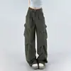 Pantalones Cargo Plegados Estilo Retro Americano High Street para Mujer, Otoño e Invierno 2025 Nuevos Pantalones Rectos Holgados de Cintura Alta Adelgazantes de Pierna Ancha