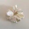 Diadema de Lazo de Terciopelo Satinado con Perlas de Gama Alta para Mujer, Cuerda Elástica para Cola de Caballo Estilo Coreano Dulce