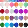 Extensiones de Cabello Brillantes Láser, Lentejuelas para el Cabello Multicolor, Estilismo para Fiestas, Decoración de Trenzas, Accesorios Brillantes para el Cabello al por Mayor