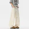 Pantalones cargo rectos de pierna ancha, pantalones casuales para hombre, pantalones de verano de dobladillo curvo color verde militar, seda helada de secado rápido, extra largos para personas altas 190 cm