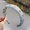 Novedad Primavera/Verano 2026 Diadema Francesa de Lunares Retro con Cabeza de Calavera Azul Fresca
