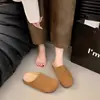 Chinelos Birkenstock de Pelúcia com Solado Grosso para Aumento de Calor de Algodão para Mulheres, Uso Externo, Nova Chegada Outono/Inverno 2026, Meio-Chinelos Fechados de Calçar