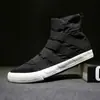 Zapatos de Lona de Caña Alta Nuevos de Primavera y Otoño Estilo Coreano de Moda Casual para Hombre Zapatillas Planas Slip-On Versátiles para Jóvenes Hombres