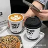 Vaso de Papel Desechable para Café, Vaso de Papel Aislado Hueco de Doble Capa, para Llevar Bebidas Calientes, Vaso de Papel Desechable Ecológico con Tapa