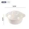 Bowl Redondo para Cocinar al Vapor en Microondas Longstar de Doble Asa, Fiambrera Grande de Plástico para Uso Doméstico, Utensilio para Microondas
