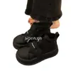 2025 Nuevas Botas de Nieve de Terciopelo Grueso para Mujer Negro Zapatos Cálidos de Algodón con Suela Gruesa Velcro Zapatos Tendencia Estudiante