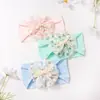 Diadema Elástica de Nailon de Estilo Nuevo Europeo y Americano para Bebé, Pañuelo para la Cabeza de Color Sólido con Lazo para Bebé, Accesorios Finos para el Cabello para Niños de Cuatro Estaciones