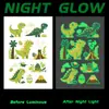 Tatuaje Temporal Luminoso de Dinosaurio Colorido para Bosque, Impermeable y a Prueba de Sudor, Larga Duración, Dibujo Animado Lindo e Interesante, Maquillaje para Brazo para Niños, Hombres y Mujeres