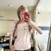 Camiseta de Manga Corta Off-Shoulder con Remaches y Estampado de Estrellas Estilo Coreano para Mujer, Nuevo Modelo Verano 2026, Top de Diseño Ajustado