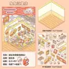 Colección de pegatinas de escena 3D en miniatura estilo coreano, pegatinas de escena 3D apilables, pegatinas de material hechas a mano para aliviar el estrés