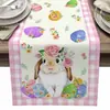 Toalha de Mesa Decorativa para Festival de Páscoa Transfronteiriça Coelho Ovo Linho Toalha de Mesa Pode Vir para o Design Toalha de Mesa