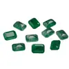 Venta al por mayor de Piedras Sueltas de Esmeralda con Bordes Biselados Rectangulares, Esmeraldas Colombianas de Imitación en Corte Esmeralda para Anillos y Colgantes
