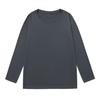 220g penteado algodão drop-shoulder manga comprida gola redonda camiseta primavera e outono homens e mulheres casal solto cor sólida cushirt