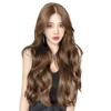 Peluca para Mujer Cabello Largo Marrón Té Cálido Ondas de Agua Cabello Artificial Cubierta Completa para la Cabeza Natural y Cómoda Cabello Largo Rizado de Personaje Medio Esponjoso