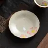 Bandeja de té de cerámica estilo japonés con diseño de flor de cerezo, accesorios para juego de té, bandeja para juego de té Kung Fu, posavasos y plato para uso doméstico