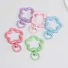 Broche de Primavera de Flor de Ciruelo Pintada de Colores, Anillo de Resorte Irregular, Accesorios para Llaveros DIY con Forma de Flor Pintada a Mano, Arte con Cuentas