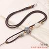 Cuerda colgante con nudo Jixiang y hebilla de jade Ping An, cuerda de collar de jade Hetian, cordón tejido a mano de alta calidad de estilo chino