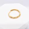 Anillo abierto de circonita de espiga de trigo estilo coreano nuevo personalizado para combinar con todo diseño de moda de lujo ligero anillo de alto sentido joyería al por mayor