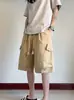 Bermuda de Trabalho Masculina Verão 2026 Estilo Fino Calça de Cinco Pontos Estilo Americano Marca Tendência Bolso Grande Casual Solta Bermuda Esportiva