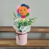 Cubo de Abrazo de Papá Noel Tejido a Mano Girasol Piña Conejo de Algodón Ramo de Lana Ganchillo Terminado Regalo