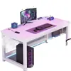 Mesa, mesa de computador, quarto, mesa de computador simples para casa, design minimalista, adequada para apartamentos alugados, tampo com padrão de fibra de carbono, mesa gamer simples