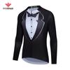 Ropa de ciclismo para hombre que absorbe la humedad, diseño de bicicleta, manga larga, transpirable, con cremallera, top para ciclismo de carretera, venta al por mayor