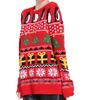 Suéter Jacquard de Natal Europeu e Americano Feminino Cruzamento Outono e Inverno Novo Pulôver Solto Padrão de Floco de Neve Suéter de Tricô