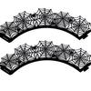 Amazon Home Abóbora Halloween Bolo Borda de Papel Castelo Oco Preto Teia de Aranha Lace Spot Atacado