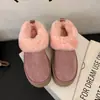 Chinelos de algodão grossos com sola alta e forro de pelo para mulheres, pelúcia espessa (sapatos peludos), novo estilo 2026, chinelos de algodão de cano baixo de inverno para o Nordeste
