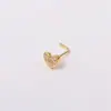 Europa y Estados Unidos transfronterizo gancho de aguja L clavo de nariz fino amor diamante joyería para perforación de nariz simple pequeño hueso blando clavo venta al por mayor