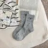 Calcetines de Algodón para Mujer, Novedad Otoño e Invierno, Lunares, Tendencia, Lindos, con Lazo de Encaje, a Media Pantorrilla, Versátiles Coreanos, tipo Slouch