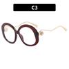 Gafas redondas de metal con montura grande, nuevas gafas de moda 2025 con espejo plano, personalizadas, estilo retro con perla antiazul.